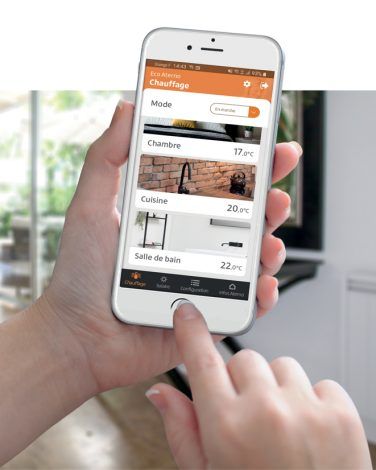 smartphone avec application chauffage