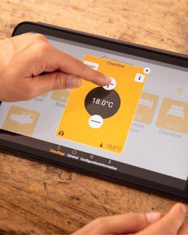 tablette avec apps chauffage